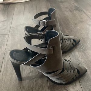 AllSaints grey leather heels size 5 (UK 36)